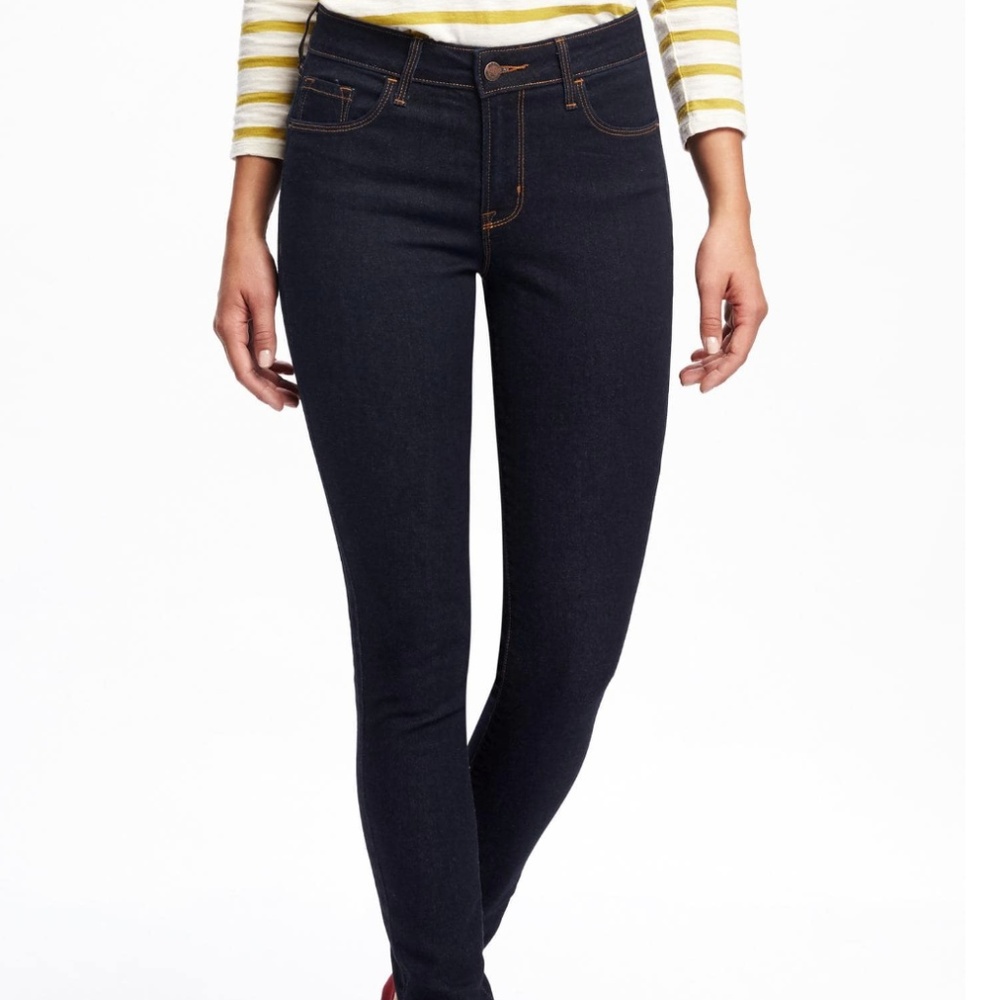 Old Navy Rockstar Midrise Skinny Jeans in Dark Blu